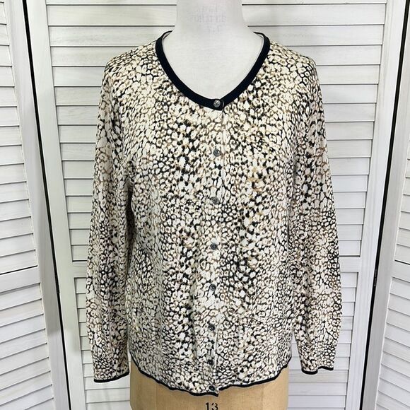 Lands' End Cardigan XL Supima Cotton V-Neck Buttoned - Picture 2 of 14